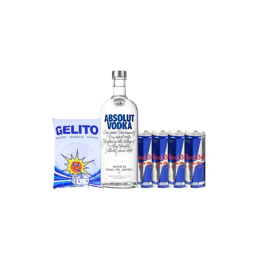 pack absolut+4 redbull+gelo 2kg — comprar online com entrega em Lisboa, Oeiras, Cascais